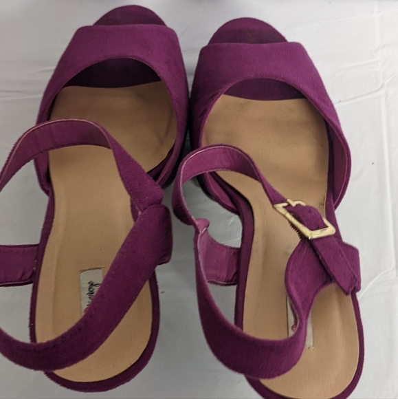 Olsenboye Peep toe Ankle Strap Purple and Blue Stiletto Sandals 8.5 - Picture 7 of 13
